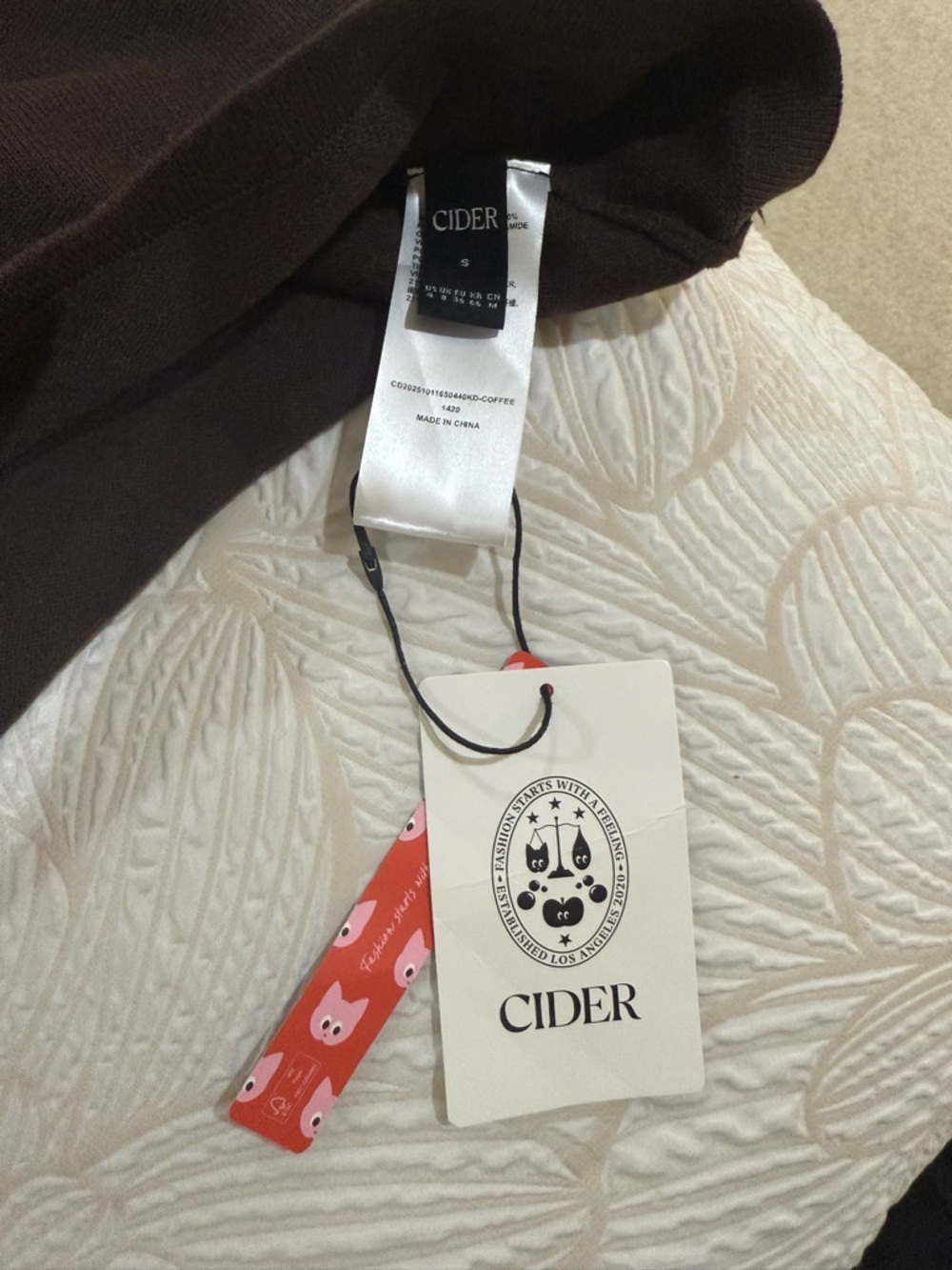 Brown Sleevelesse Mock Neck Maxi Dress with Belt, Cider brand new with tag, SM - Picture 2 of 4